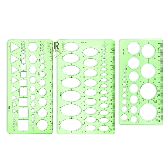 Geometric Template Rulers, Modern Plastic Circle & Oval Stencils for ...