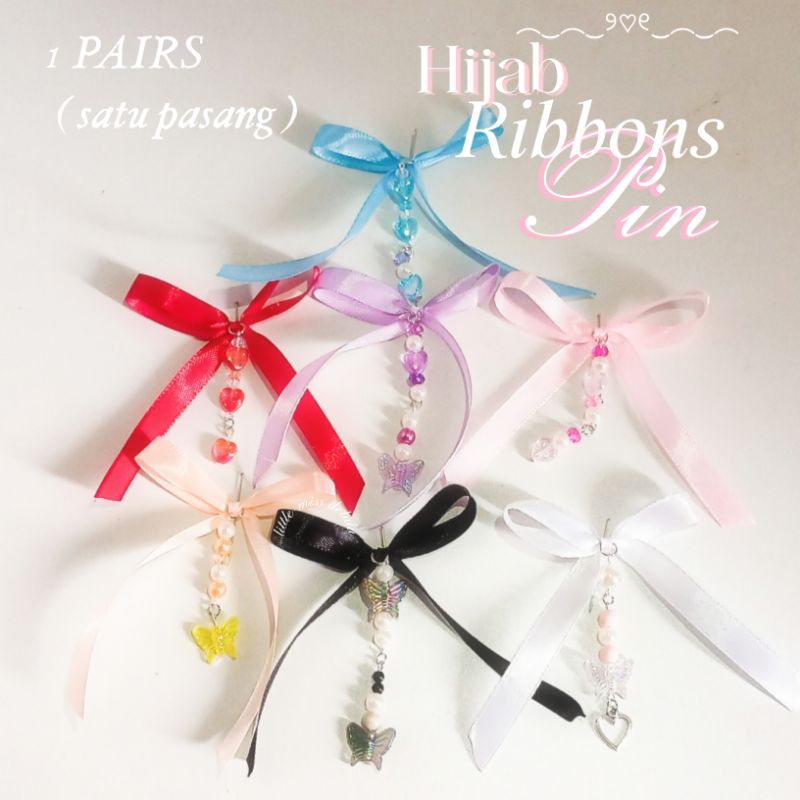 Hijab Ribbon Pin for raya tiktok viral ribbons pin | Shopee Malaysia