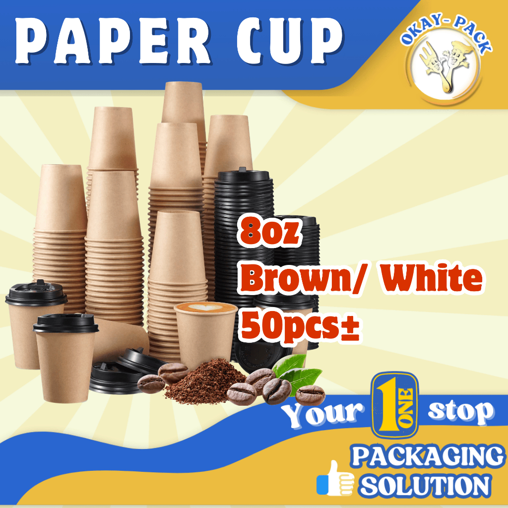 [READY STOCK] 8oz/12oz/16oz Paper Cup / Cold Cup/ BROWN COLOUR PAPER ...