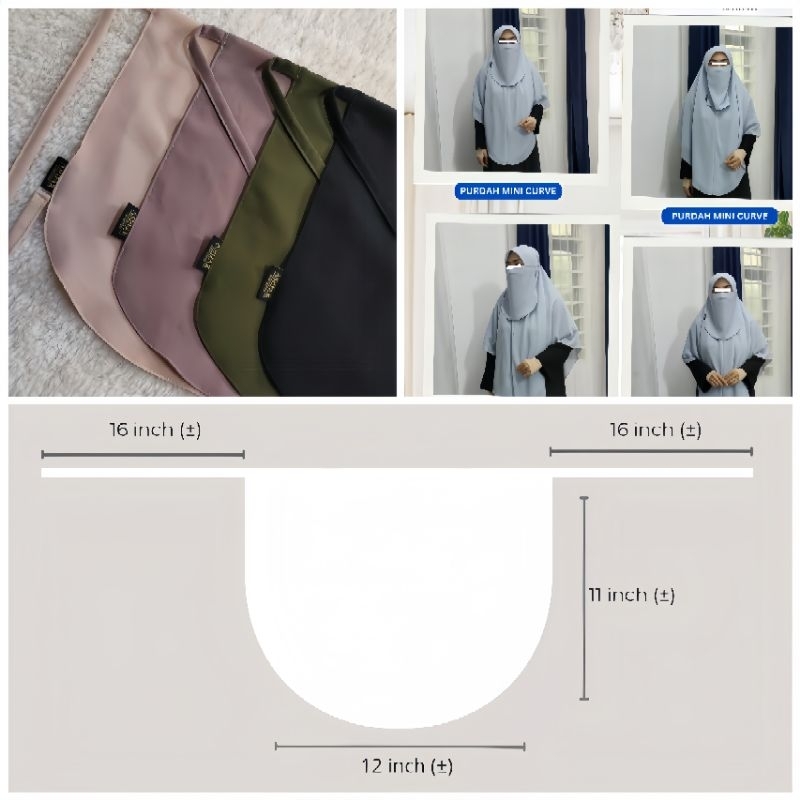 PURDAH MINI / PURDAH PENDEK (CURVE) | Shopee Malaysia