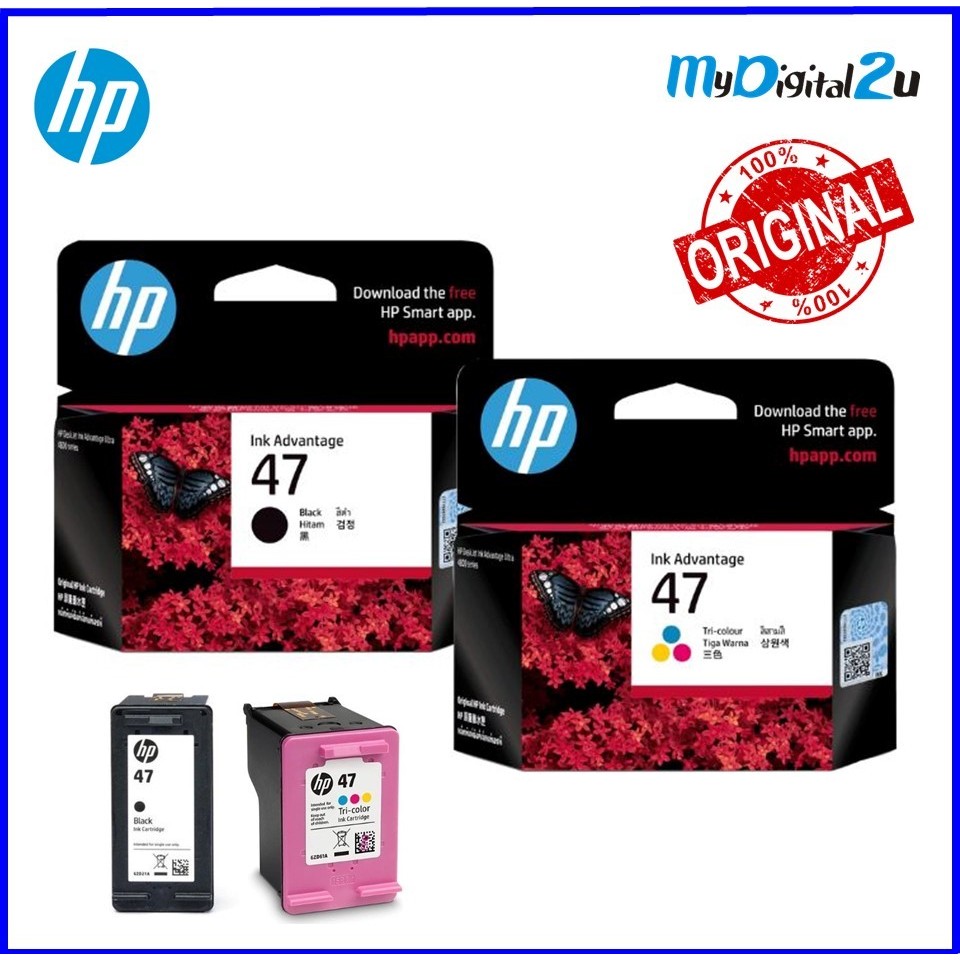 HP 47 Original Ink Advantage Cartridge | 6ZD21AA 6ZD61AA | Shopee Malaysia