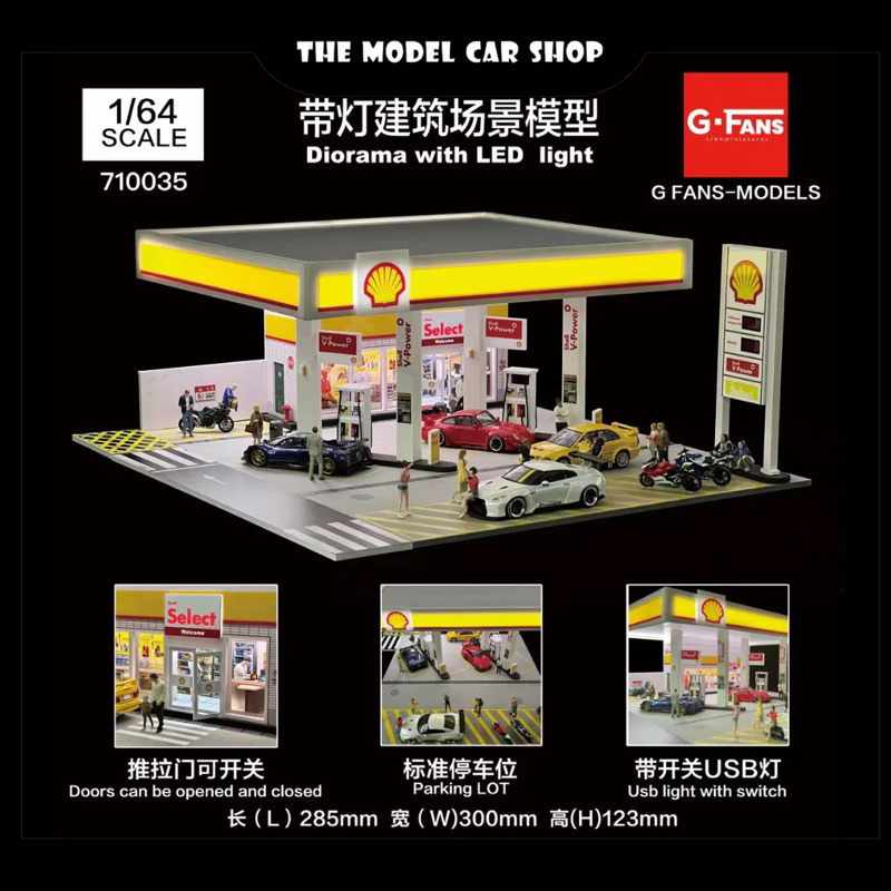 G Fans 1:64 Shell Petro Gas Station Diorama with LED | Shopee Malaysia
