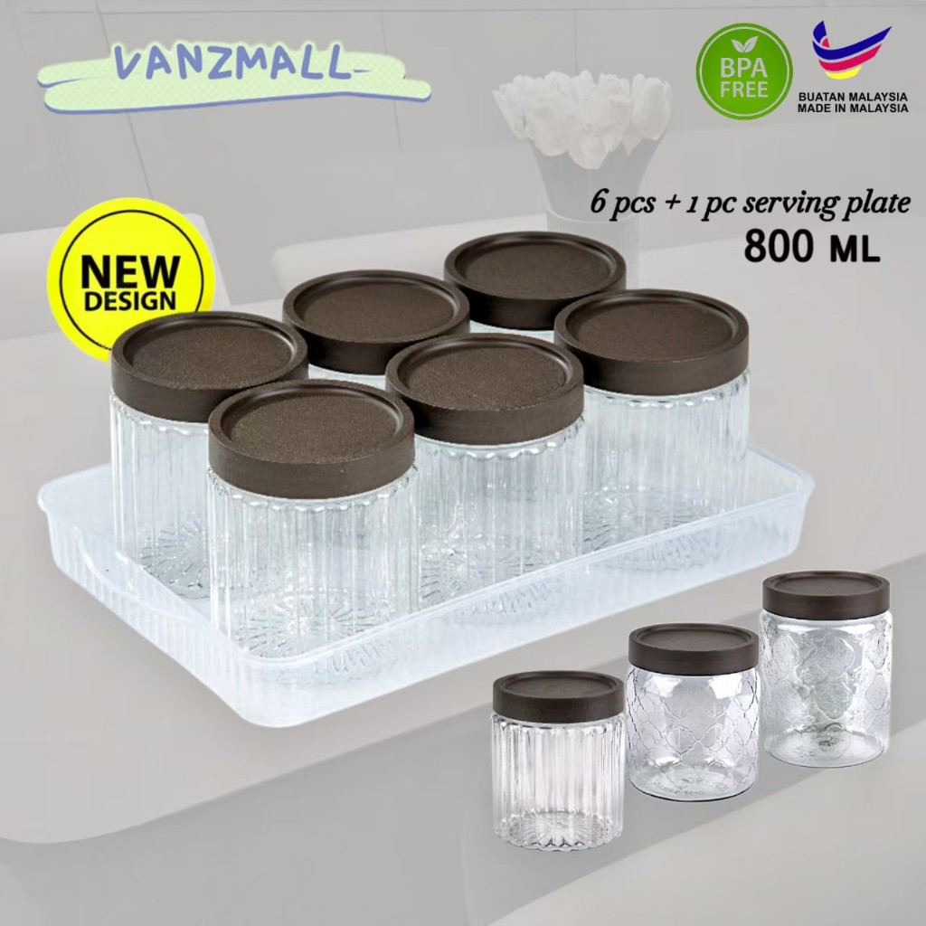 Vanz 6pcs Bekas Kuih Raya Set 800ml / Cookies Container Set/ Bekas Kuih ...