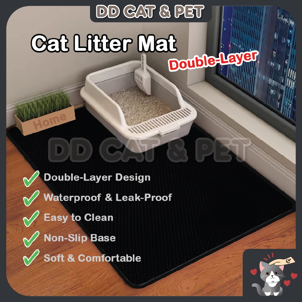 Double Layer Cat Litter Mat Waterproof EVA Honeycomb Trapping Pad Anti ...