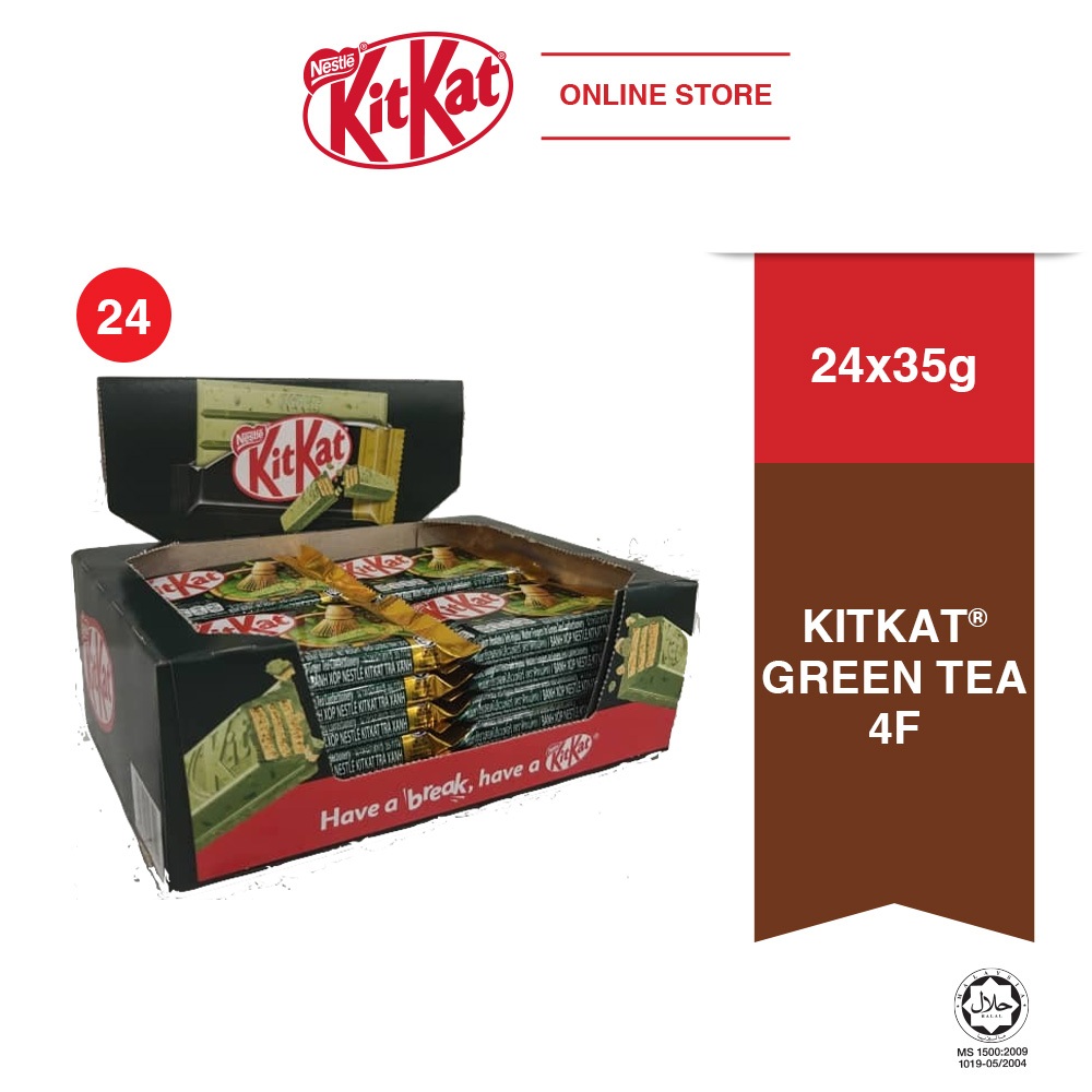 NESTLÉ KitKat® 4-Fingers Green Tea Chocolate 35g Bundle of 24 | Shopee ...