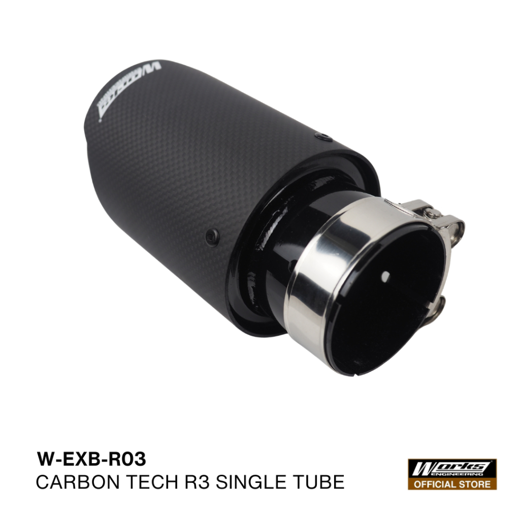 Works Engineering Carbon Tech R3 Black Exhaust Pipe Matted Carbon Fiber ...