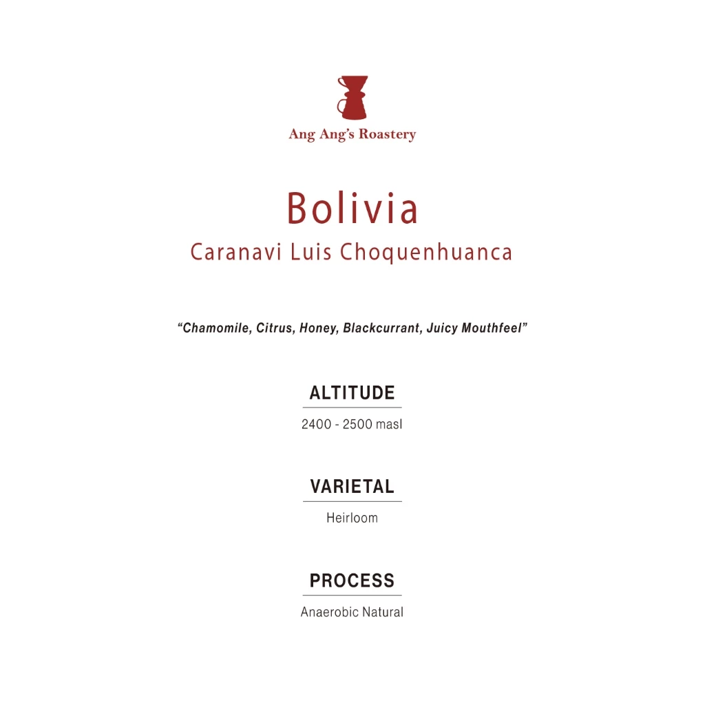 Ang Ang Roastery Limited Series - Bolivia Caranavi Luis Choquenhuanca – specialty coffee beans Malaysia