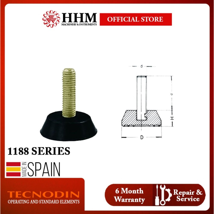𝐓𝐄𝐂𝐍𝐎𝐃𝐈𝐍 -Machine Foot - 1188 Series (Black Duroplast with Threaded ...