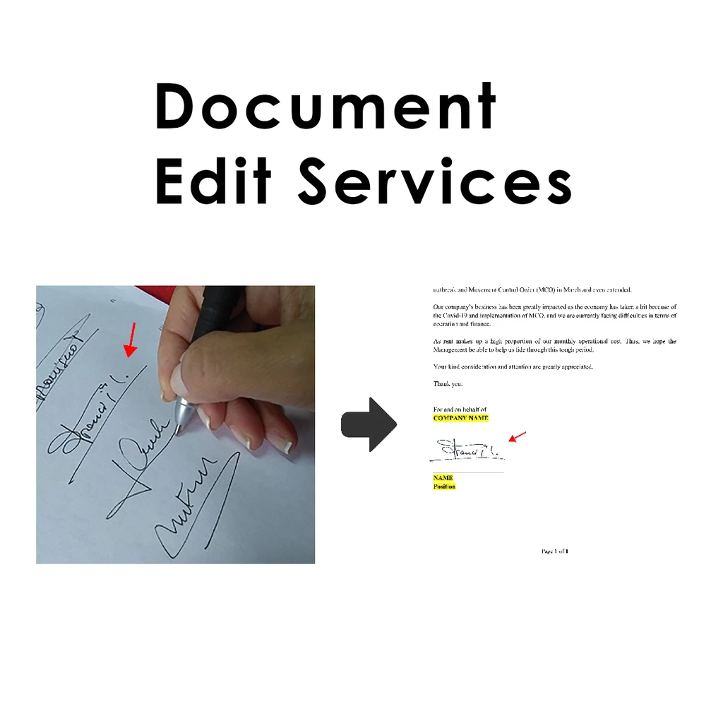 Document Edit Services , PDF / WORD Signature or Cop Stamp Added Or ...