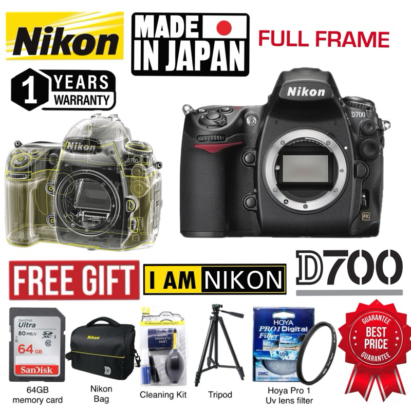 NIKON D700 24-120MM FULL FRAME DSLR CAMERA MADE IN JAPAN (1 YEARS