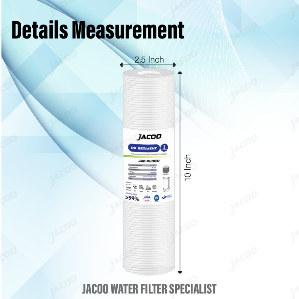 JACOO PP Sediment 1 Micron Pressed Line NSF ANAB Certified Water Filter ...