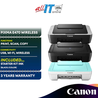 Canon PIXMA E470 Wireless All-In-One Inkjet Printer Similar with 2676 2776 2777 G3010 G3020 J200 T420W T520W L3210 L3250
