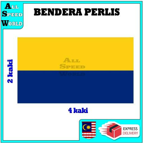 1 PC BENDERA NEGERI PERLIS 2 KAKI X 4 / NATIONAL FLAG / POLYSTER ...
