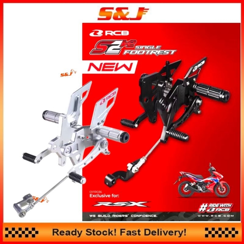 2025 RCB S2-V2 RACING FOOTREST SINGLE SET RSX WINNER RS-X SILVER BLACK ...