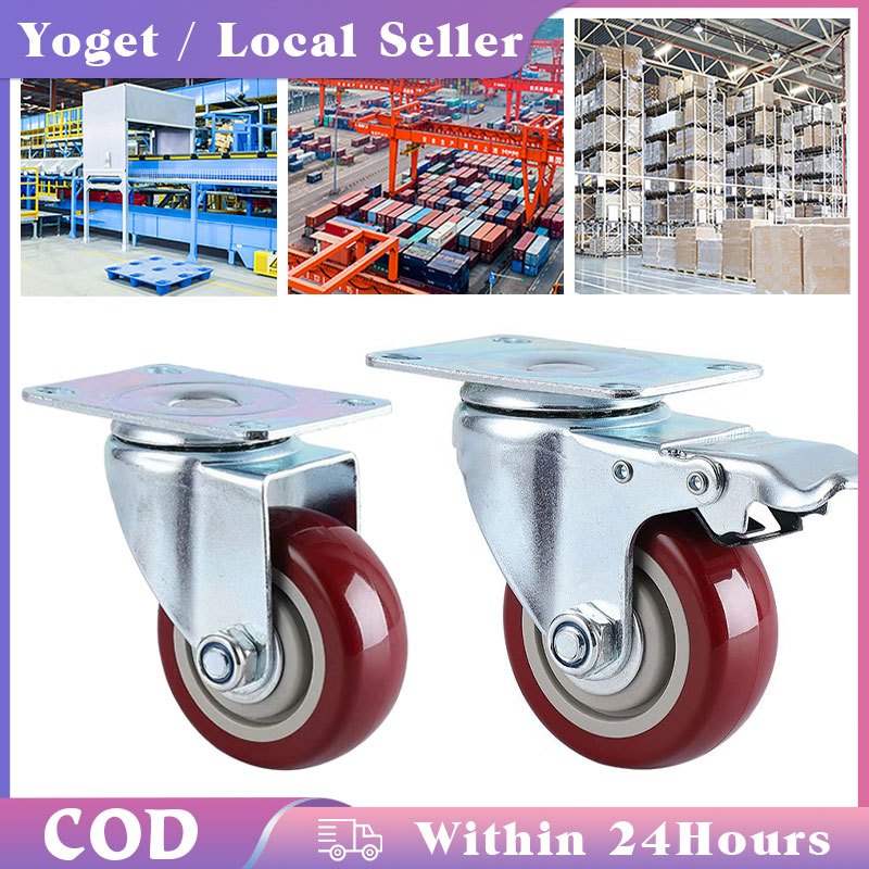 3inch Heavy Duty Caster Roller Wheel / Brake Swivel Rigid Roda Wheel ...