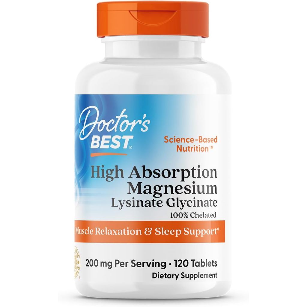 Doctor's Best, High Absorption Magnesium (Lysinate Glycinate) 200 mg ...