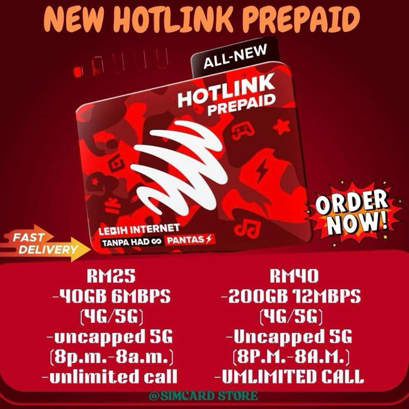 NEW HOTLINK PREPAID UNLIMITED DAFTAR | Shopee Malaysia