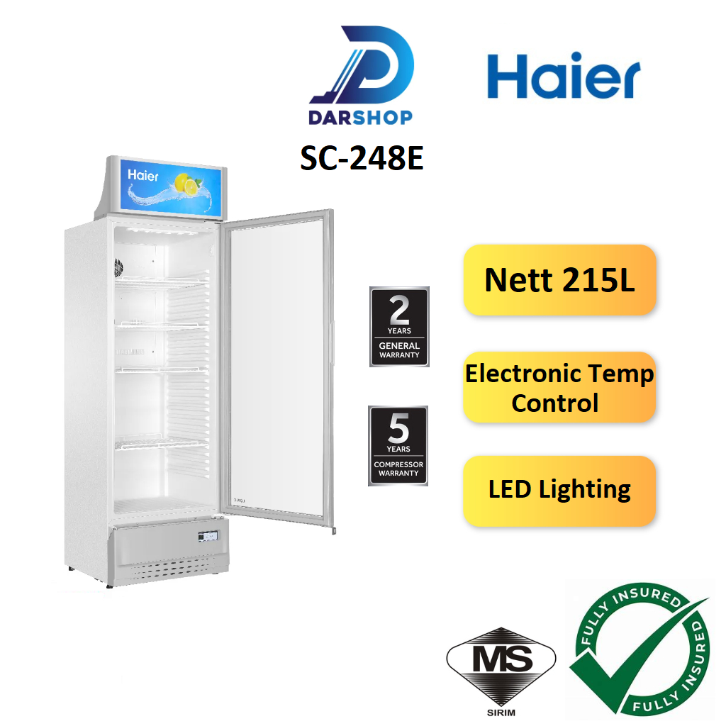 Haier 215L / 320L Hollow Tempered Glass Showcase Chiller With Led Light ...