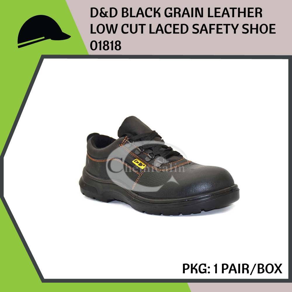 D&D BLACK GRAIN LEATHER LOW CUT LACED SAFETY SHOE (01818) | Shopee Malaysia