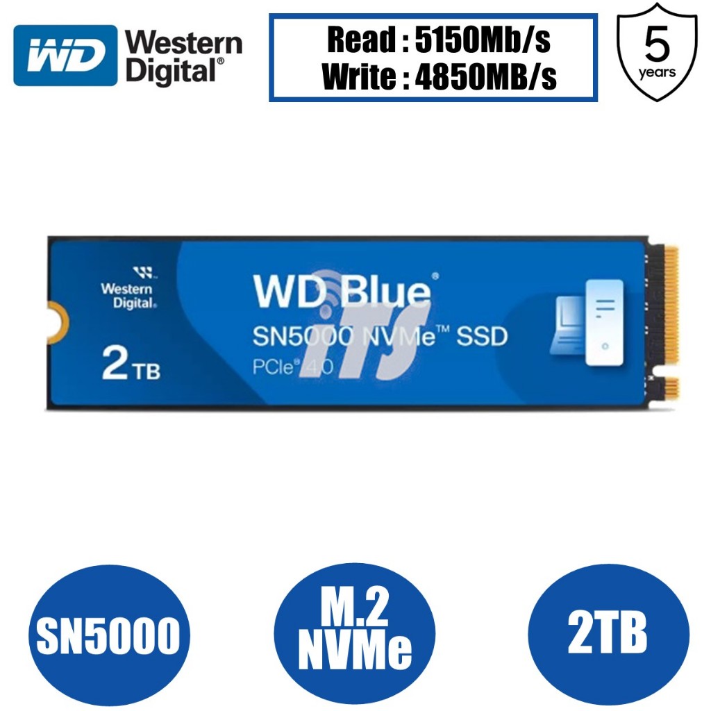 WD Blue SN5000 PCIe Gen4 x4 NVMe SSD (500GB/1TB/2TB) | Shopee Malaysia