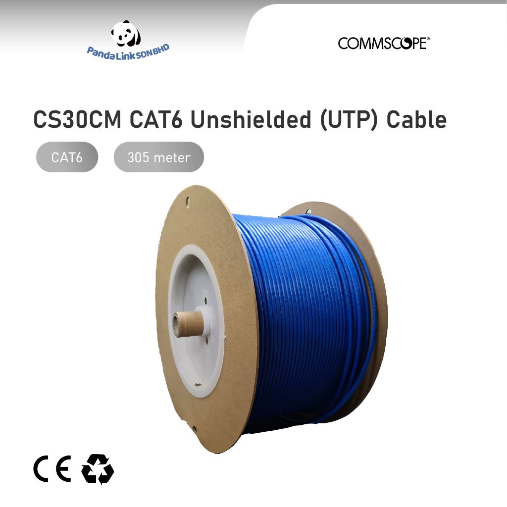 COMMSCOPE CS30CM CAT6 4PR 24AWG Unshielded (UTP) Solid Cable (305M ...