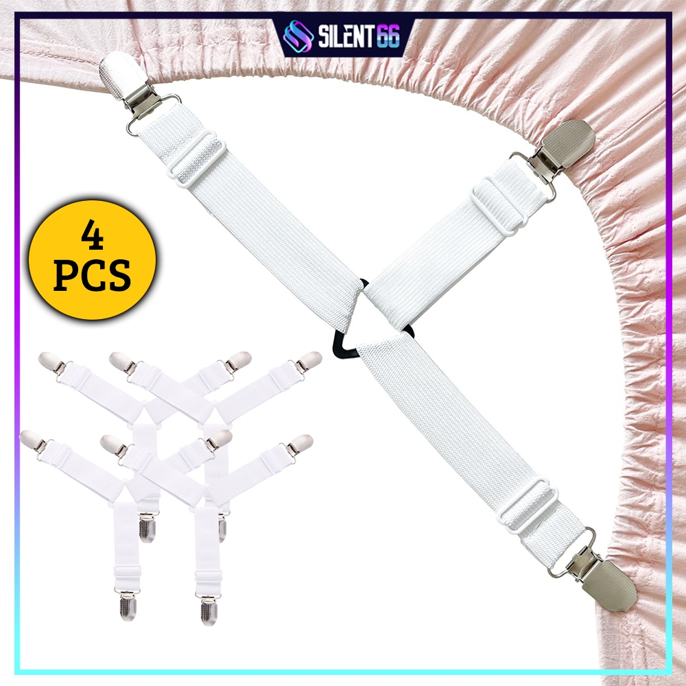 6 Sides Bed Sheet Clips Grippers Fastener Sheet Suspenders Elastic