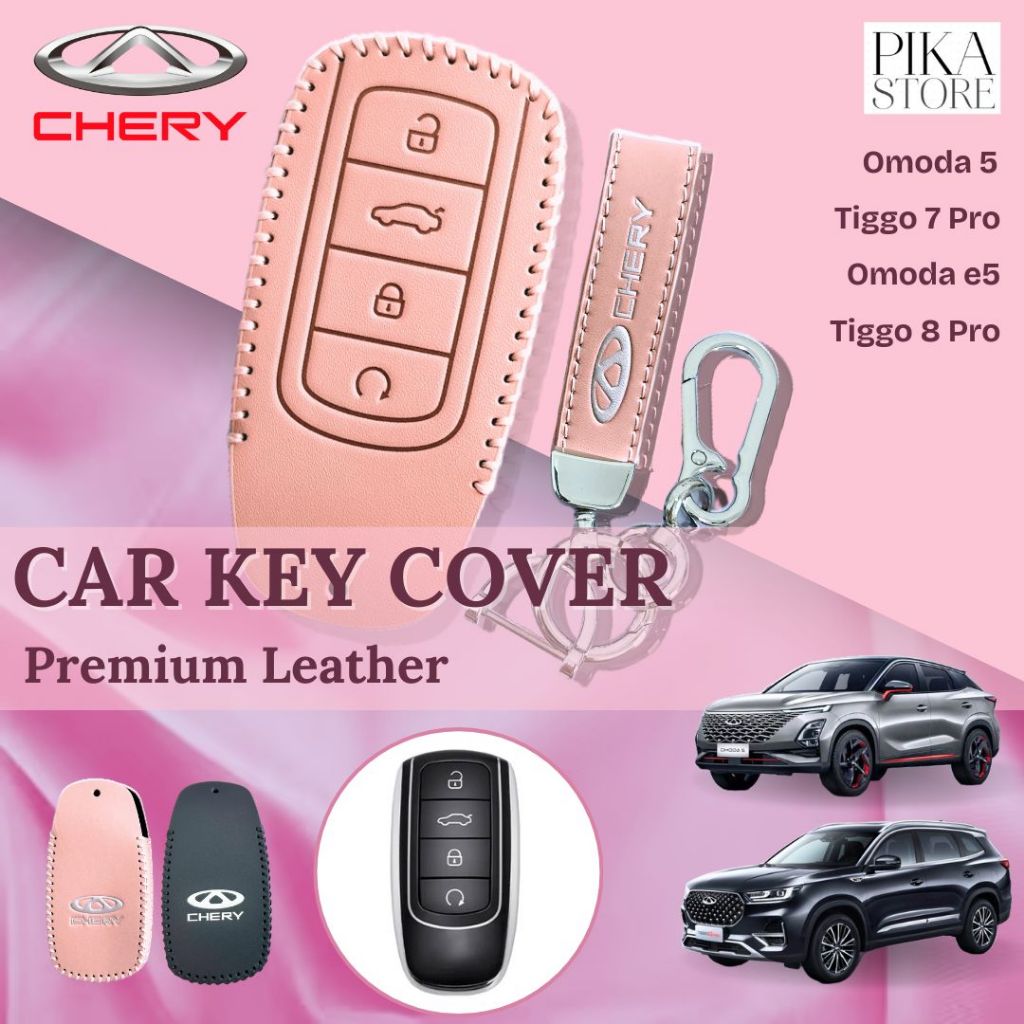 LEATHER Chery Omoda 5 Tiggo 8 Pro Key Cover Car Key Fob Cover Casing ...