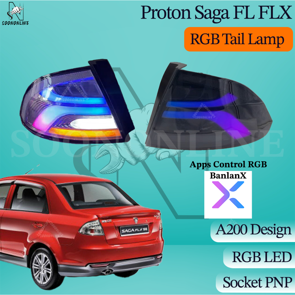 Proton Saga FL FLX Tail Lamp RGB Lampu Belakang Saga FL FLX Albino ...