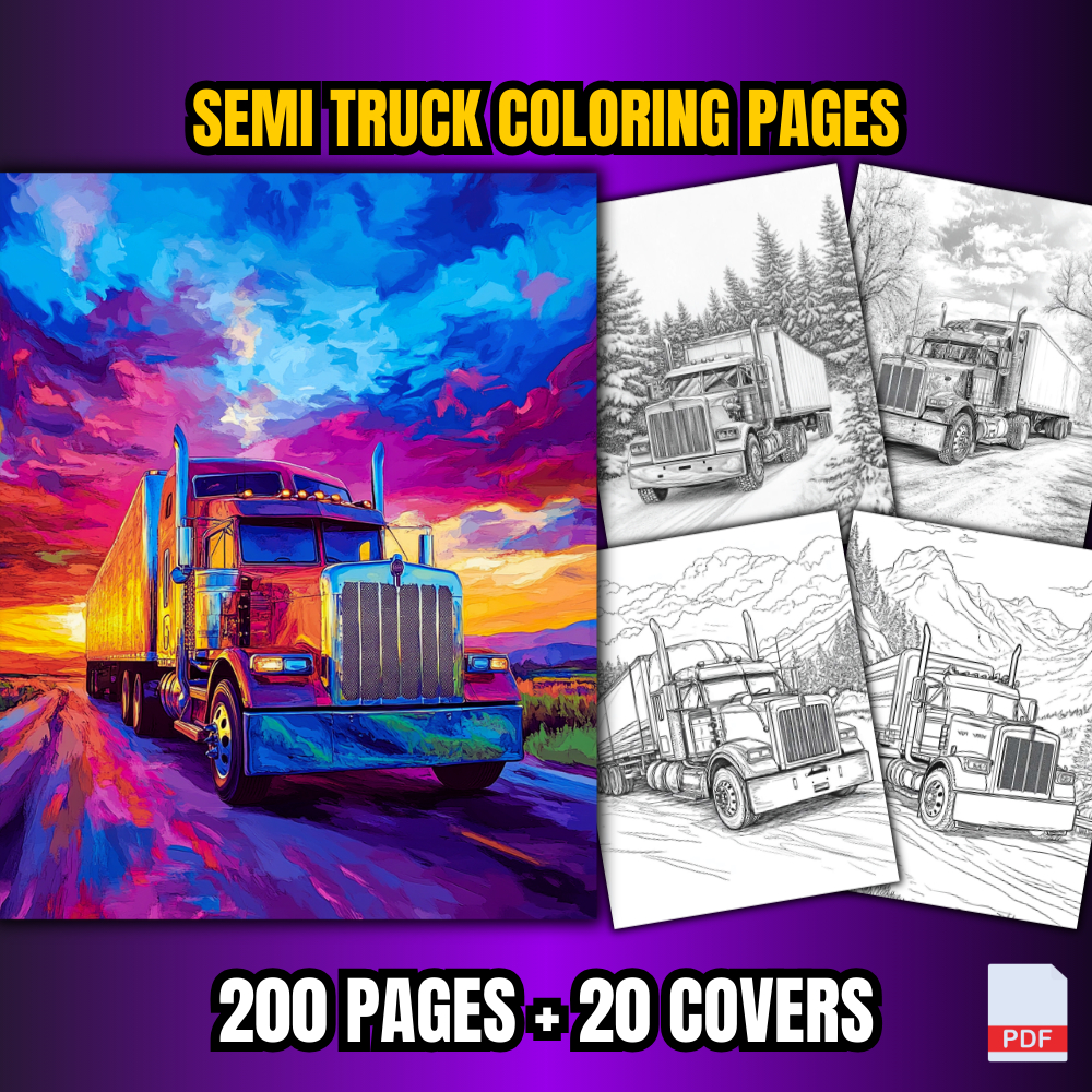 [PDF] 200 Semi Truck Coloring Pages For Adults | Shopee Malaysia