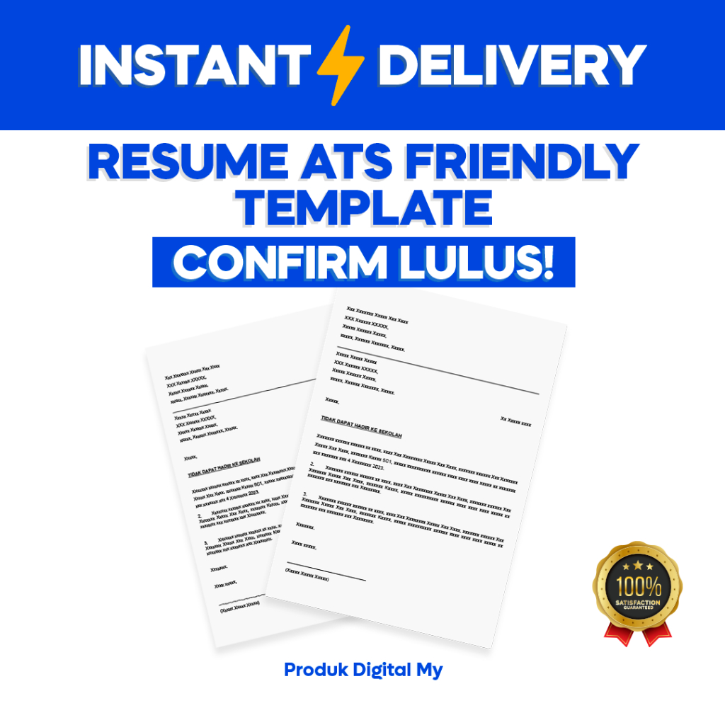 Resume ATS Friendly Template 🚀 Lulus Mesin HR, Mudah Edit!⚡Instant ...