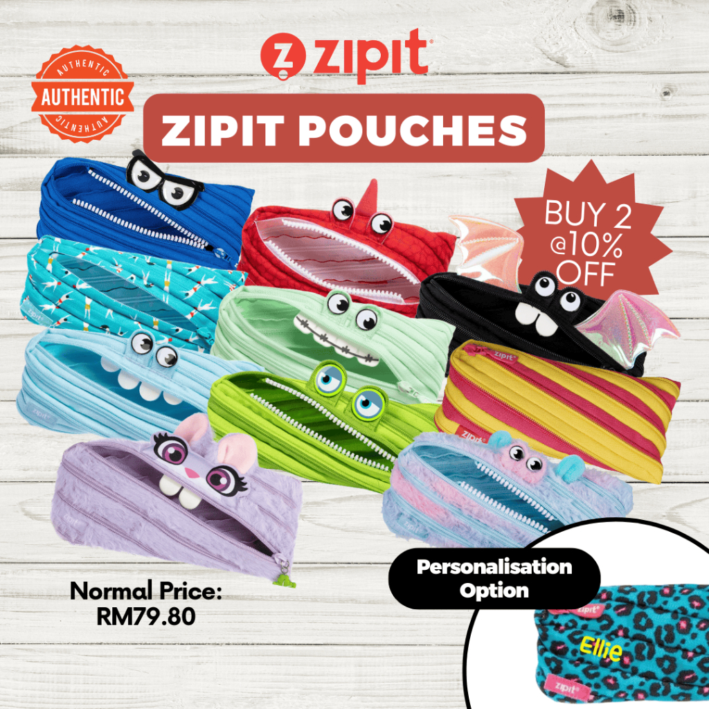 Zipit Assorted Pouch Pencil Case School Beg Pensel Kanak-kanak Sekolah ...