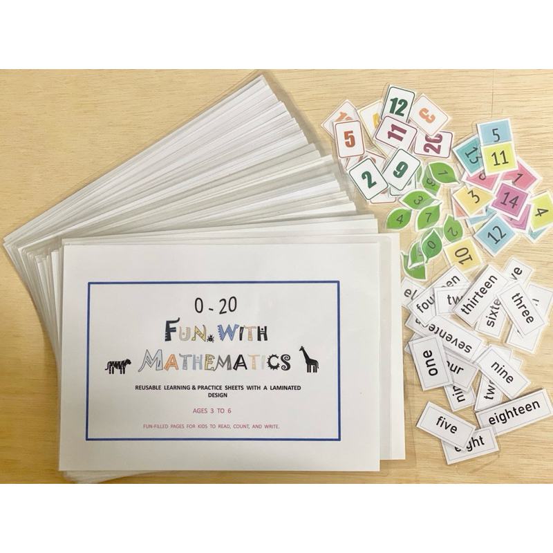 Numbers 0-20 A4 Sized 50pcs Reusable Laminated Practice Worksheets ...