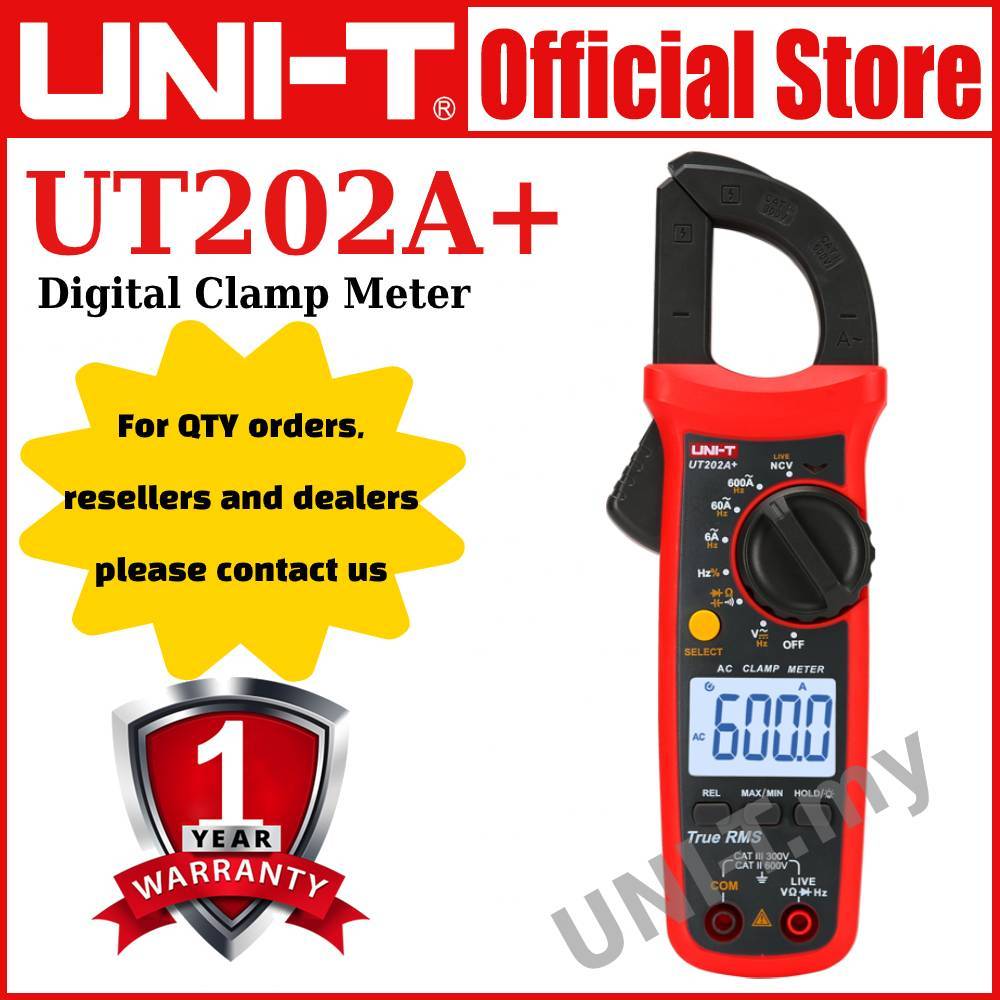UNI-T UT202A+ UT203+ UT204+ UT201+ UT202+ 400A/600A Digital Clamp Meter ...