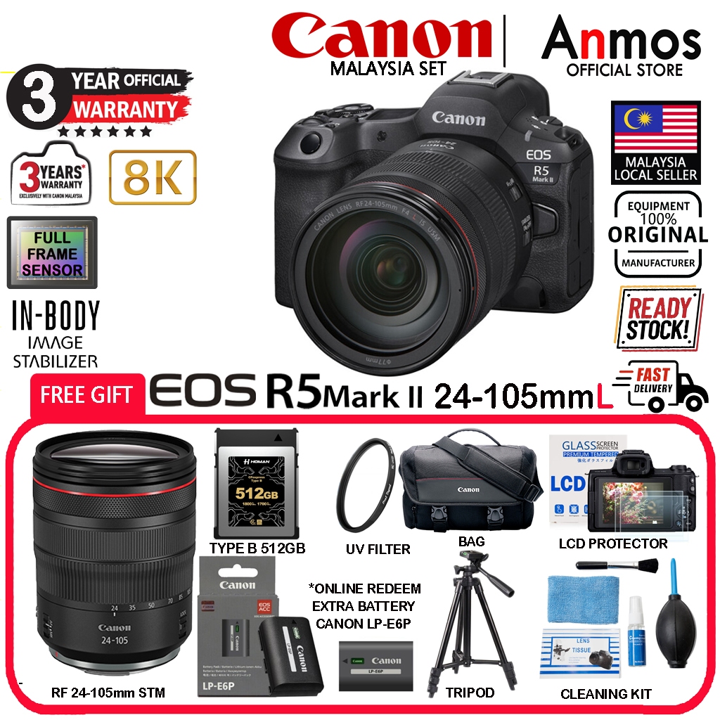 Canon EOS R5 Mark II R5M2 R5 II Full-frame Mirrorless Digital Camera ...