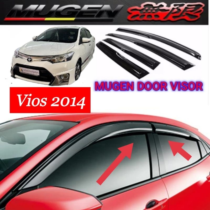 TOYOTA VIOS 2014 Mugen Style Door Visor Air Press Sun Visor Window Wind ...