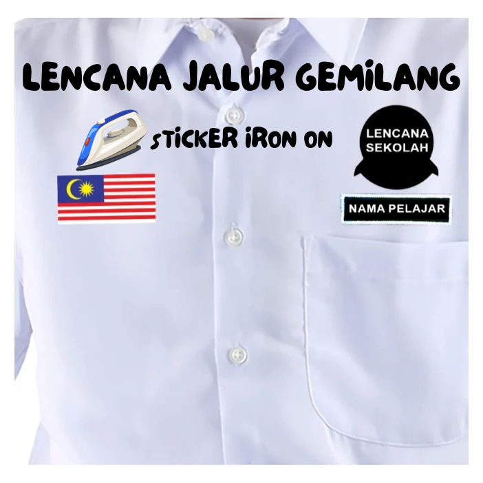 [Iron on Sticker] LENCANA JALUR GEMILANG TAG BENDERA MALAYSIA BAJU ...