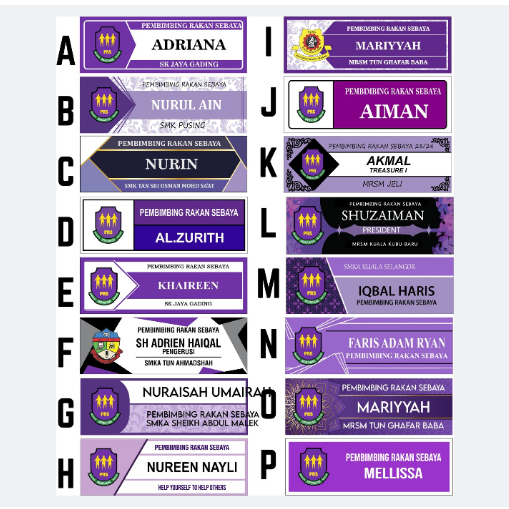 NAMETAG PRS ARCYLIC 75X25 (PEMBIMBING RAKAN SEBAYA) | Shopee Malaysia