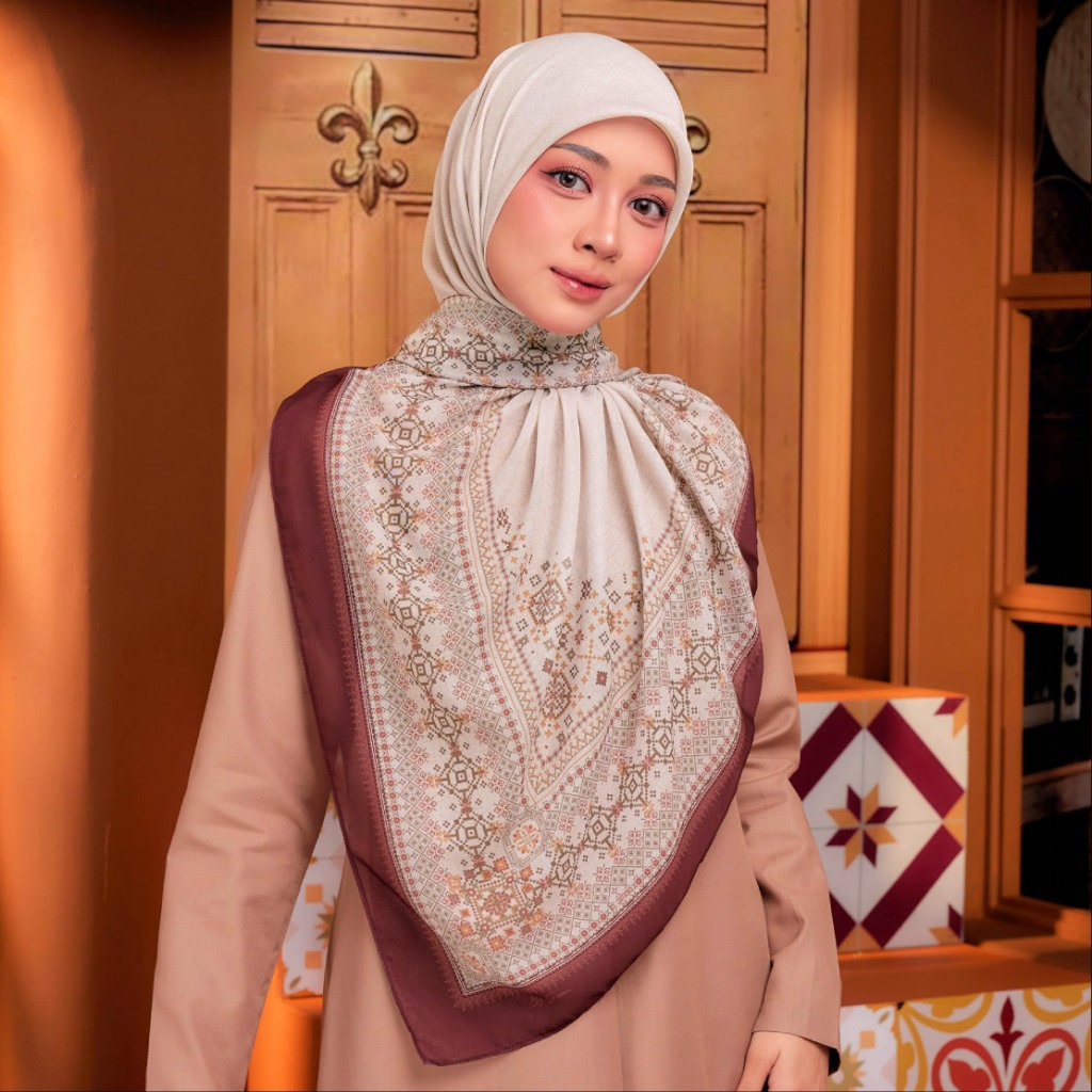 [BYSIMAA] TUDUNG BAWAL MAHRANI - COTTON VOILE | TAK JARANG | SENANG BENTUK | SQUARE | HIJAB | BIDANG 50 60 | PRINTED