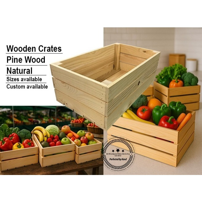 Wooden Crate Pine Wood & custom sizing | Shopee Malaysia