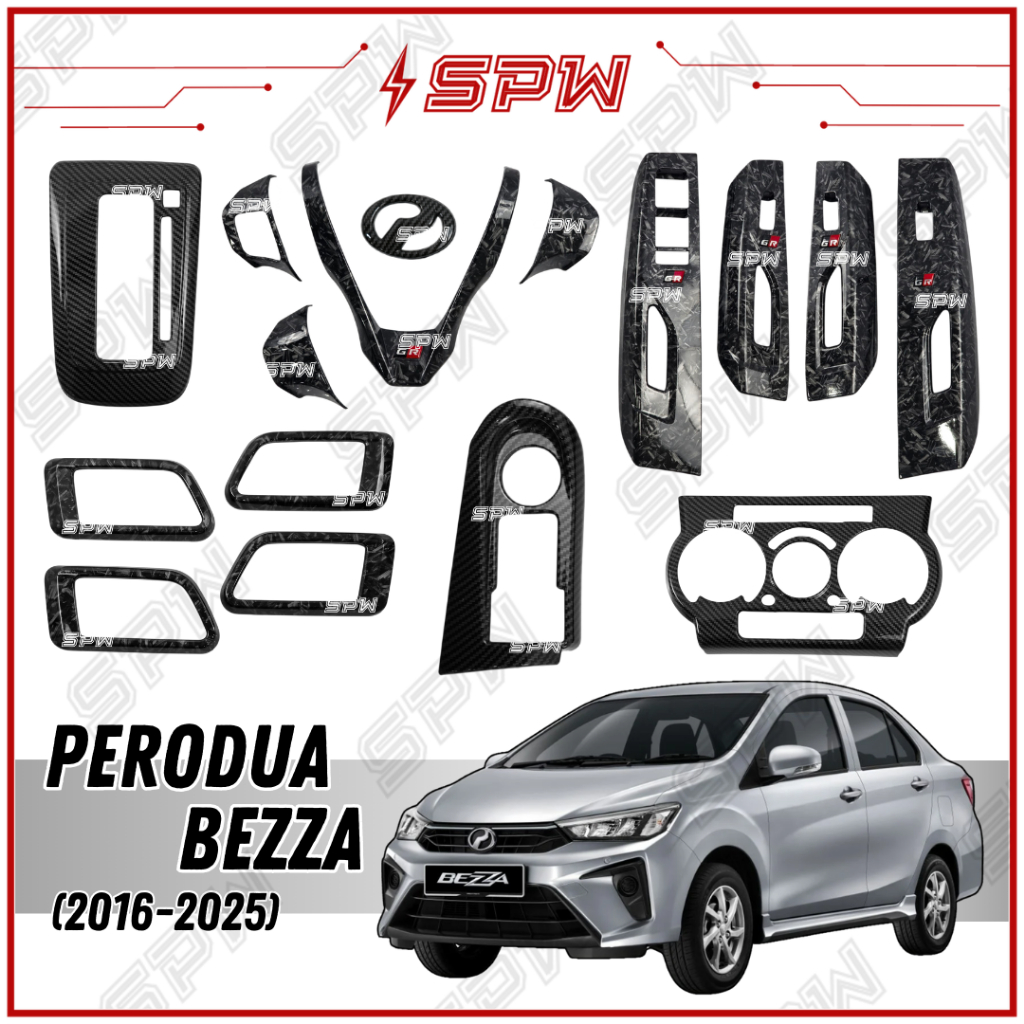 Perodua Bezza (2016-2025) Interior Accessories Decoration Forged Carbon ...