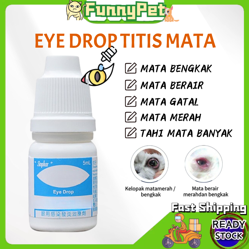 Eye Drops for Cats 5ml Cat Eye Infection Drops Mata Berair Solution