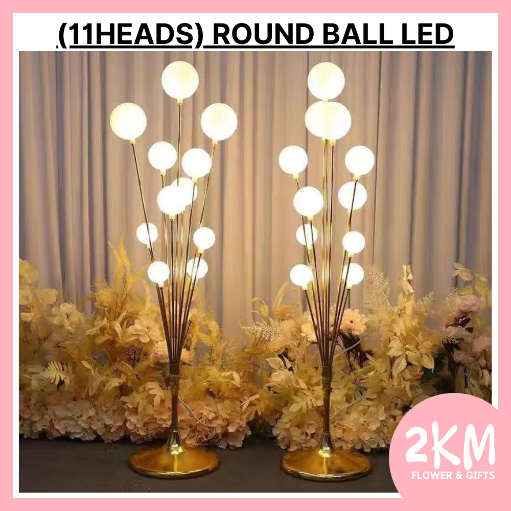 (11 HEADS) ROUND BALL LED LIGHT Chandelier Wedding Lamp Pelamin Home ...