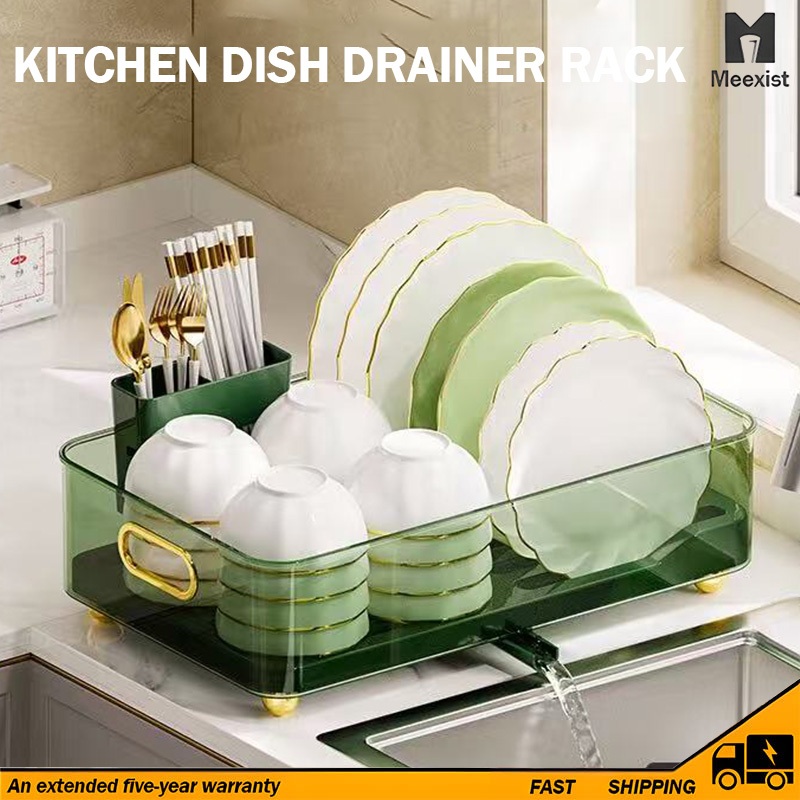 Household kitchen cabinet dish rack pull out basket cabinet dapur dish ...