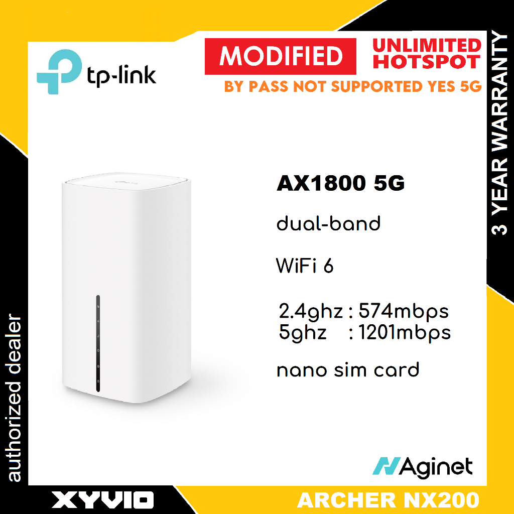 TP-LINK ARCHER NX200 AX1800 Wireless Dual-Band Gigabit Router 5G Modem ...