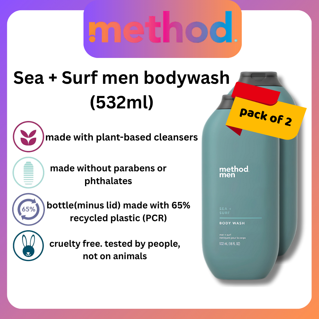 [BUNDLE] method Men Body Wash 532ml - Sea + Surf | Shopee Malaysia