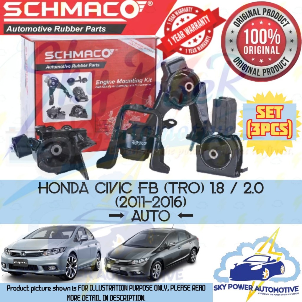 HONDA CIVIC FB TRO 1.8 / 2.0 (2011-2016) (AUTO) SCHMACO ENGINE MOUNTING ...