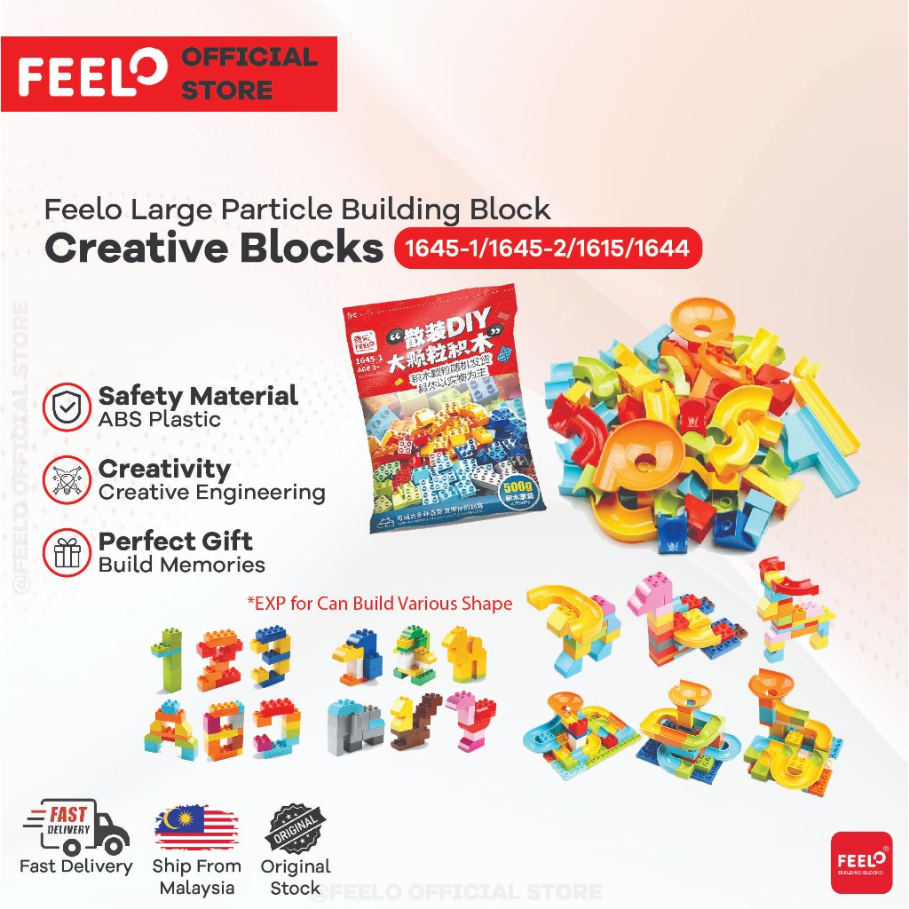 Feelo Particle Creatively DIY Building Blocks for Children Mainan Block ...