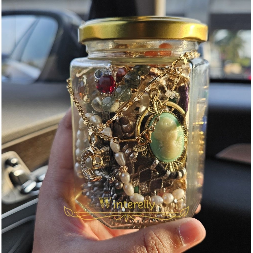 Vintage Jewelry Jar Goodwill Jewelry Jewelry Jar Opening Jar Of