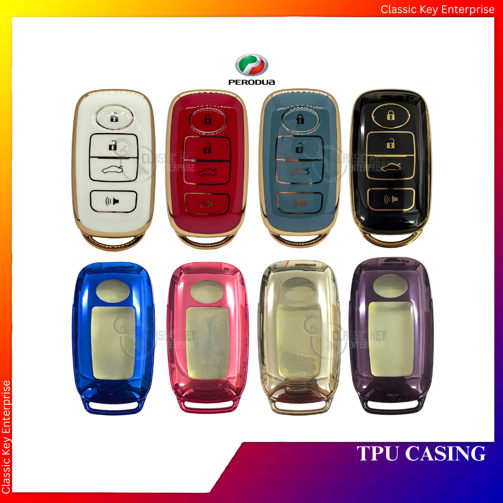 Perodua TPU Key Cover For New Axia Aruz Bezza Myvi Ativa | Shopee Malaysia