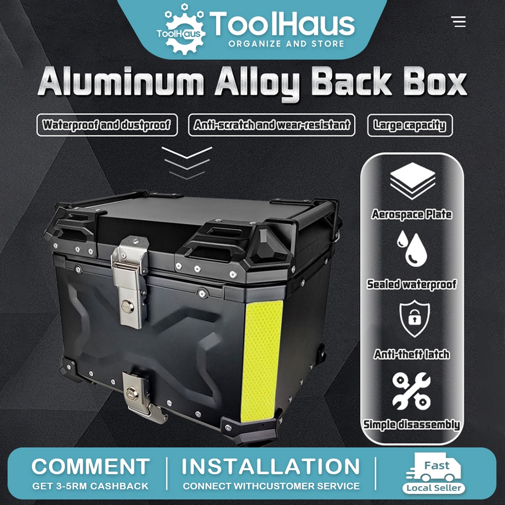 🔥READY STOCK🔥Aluminium Top Box X Design Kotak Motosikal Peti Aluminum ...